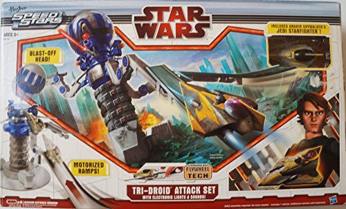 Vintage 2010 Star Wars The Clone Wars Speed Stars Tri-Droid Attack Set With Electronic Lights & Sounds - Ex Shop Stock