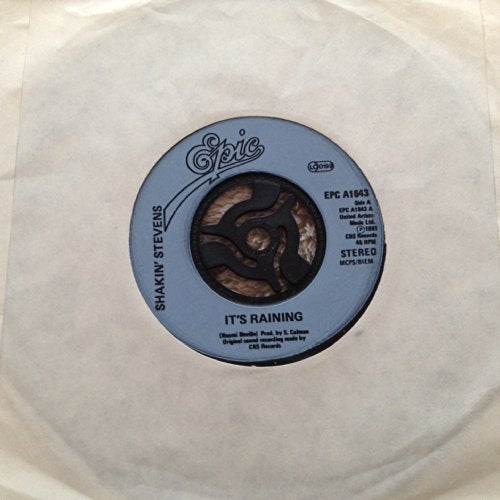 Vintage 1980 Shakin' Stevens - It's Raining 7" Vinyl Records - Epic Records Label