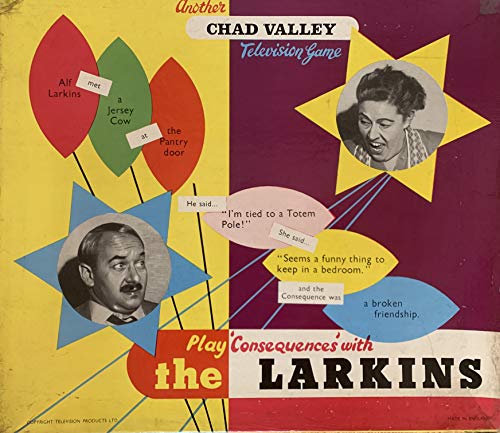 Vintage 1950s Chad Valley Television Game -Play Consequences With The Larkins - Unsold Shop Stock Room Find