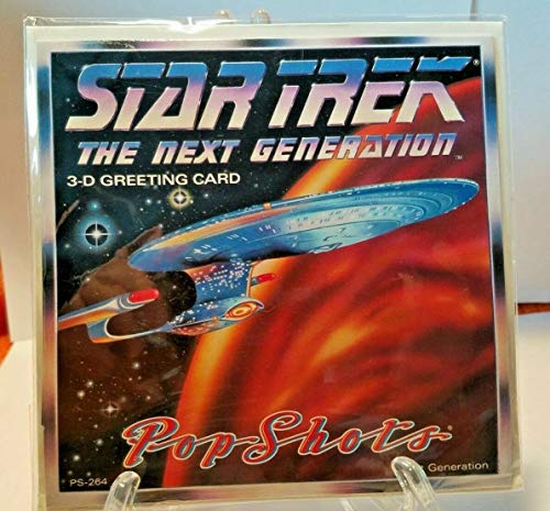 Card Vintage Star Trek The Next Generation 3D Greeting PS-264 Next Generation Bridge Crew Factory Sealed Shop Stock Room Find