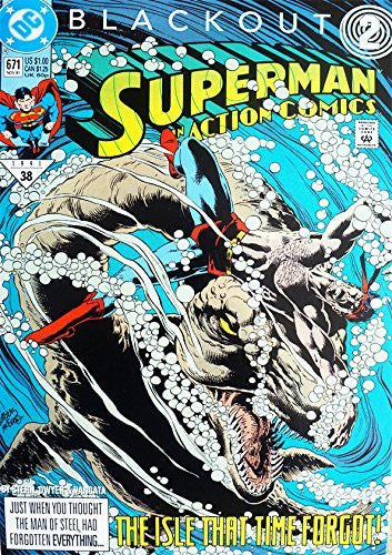 Vintage DC Comics Superman In Action Comics - The Isle That Time Forgot Issue Number 671 Nov 1991