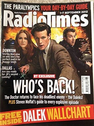 Vintage 2012 Radio Times Doctor Who Front Cover 1st to 7th Of September - Who's Back - Featuring Matt Smith As The Doctor Who With Karen Gillan & Arthur Darvill - Brand New Shop Stock Room Find
