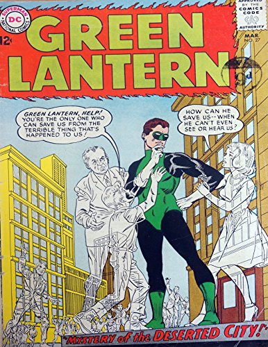 Vintage 1964 Rare DC Comics Green Lantern - Featuring The Mystery Of The Deserted City - Comic Issue No. 27 - March 1964 - Ex Shop Stock