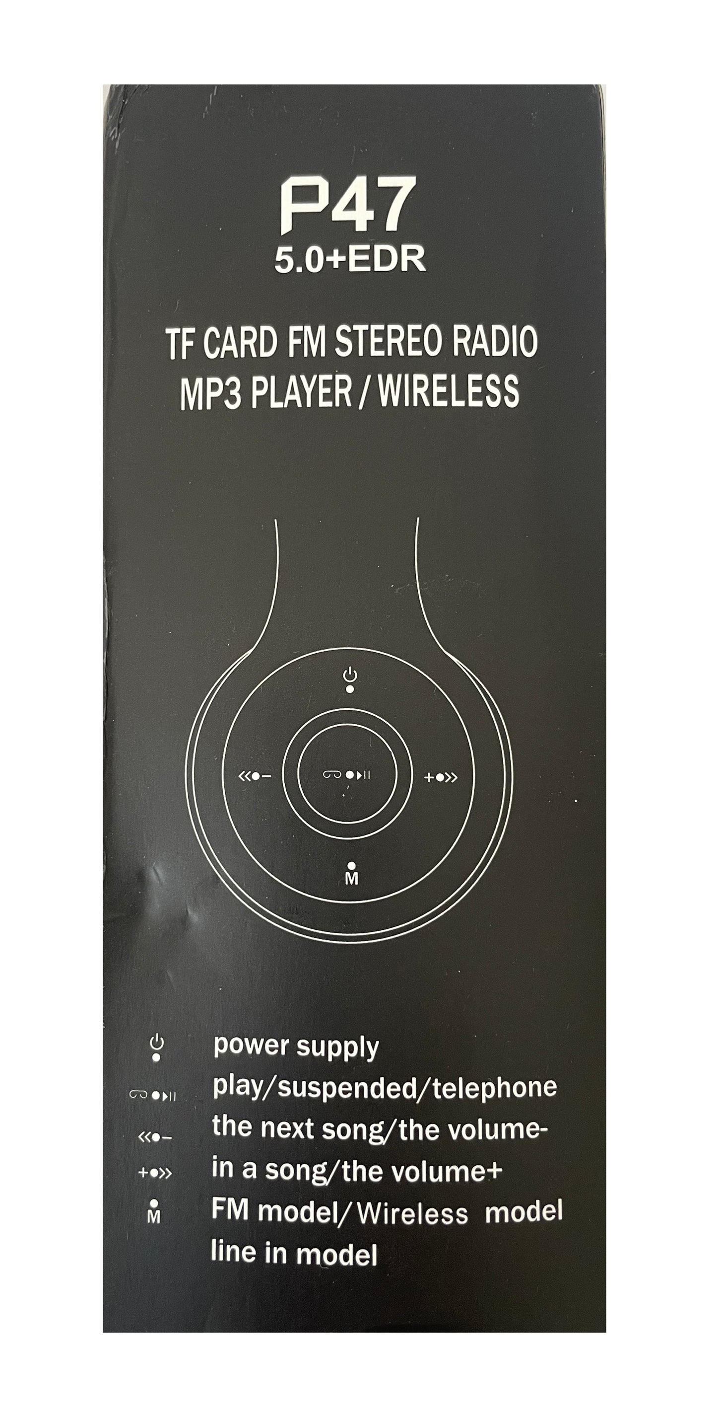P47 5.0 + EDR Wireless Headphones Bluetooth - Foldable and Extendable Rechargeable - Colour Blue - Factory Sealed.