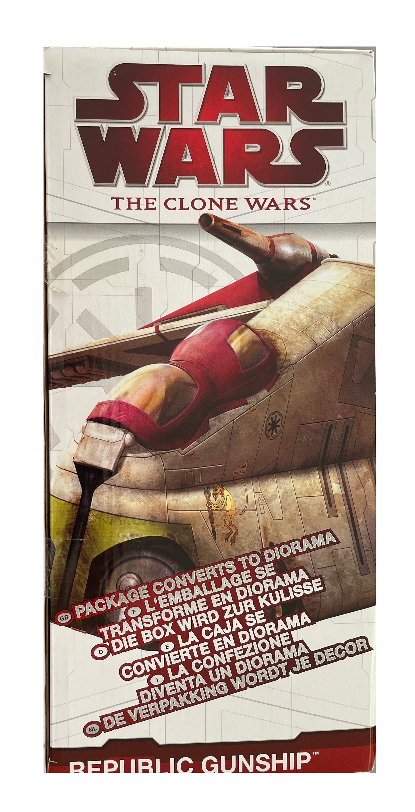 Vintage 2009 Star Wars The Clone Wars - Toys R Us Exclusive - Republic Gunship Bomber With Closable Panels