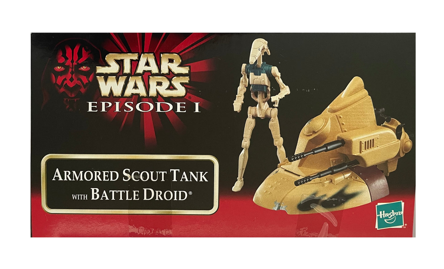 Vintage 1999 Star Wars Episode 1 Armored Scout Tank With Battle Droid Action Figure