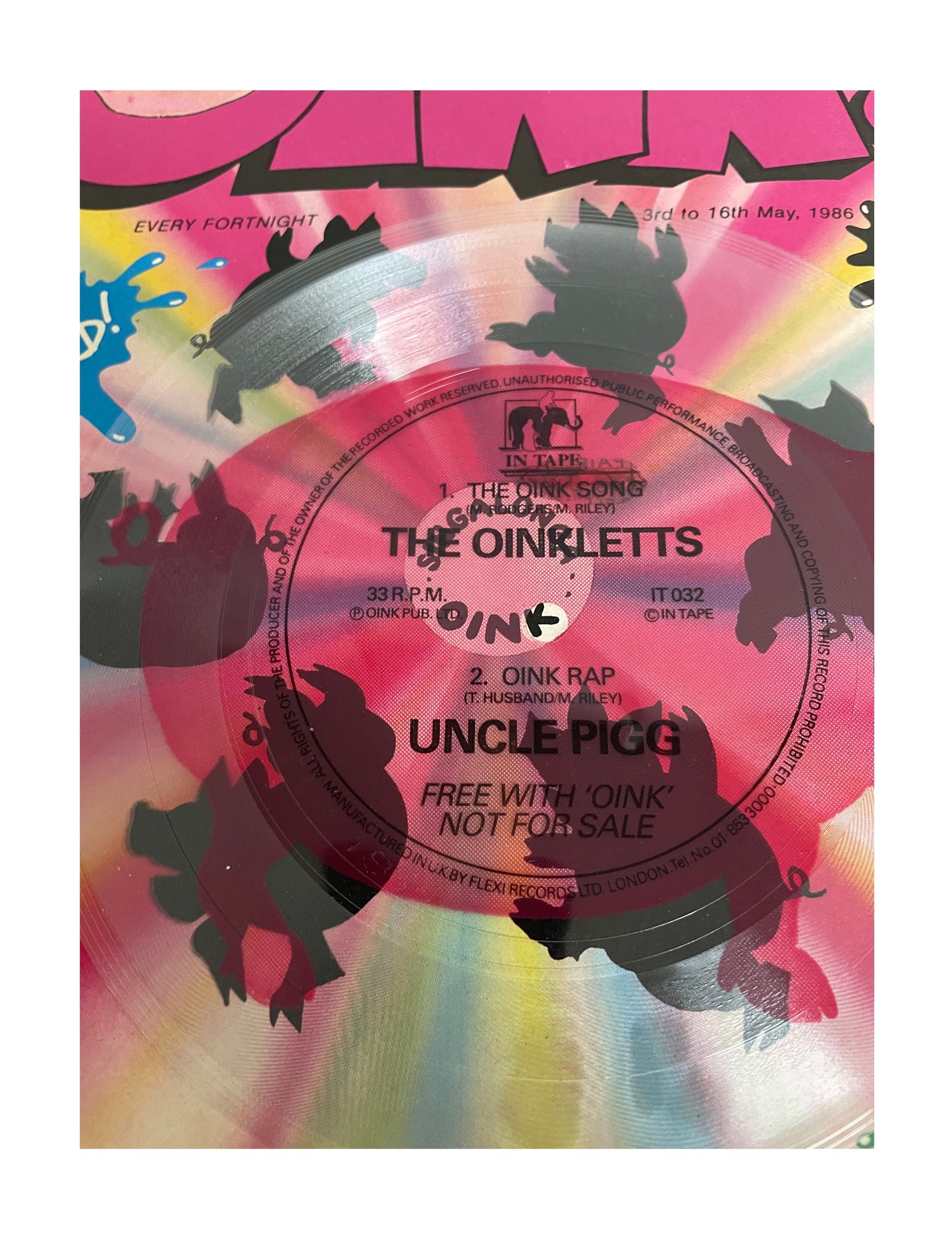 Vintage 1986 Oink Comic Magazine Number 1 - Fantastic First Issue - With Free Record & Free Colour Poster - Oct 24th 1979 - Former Shop Stock