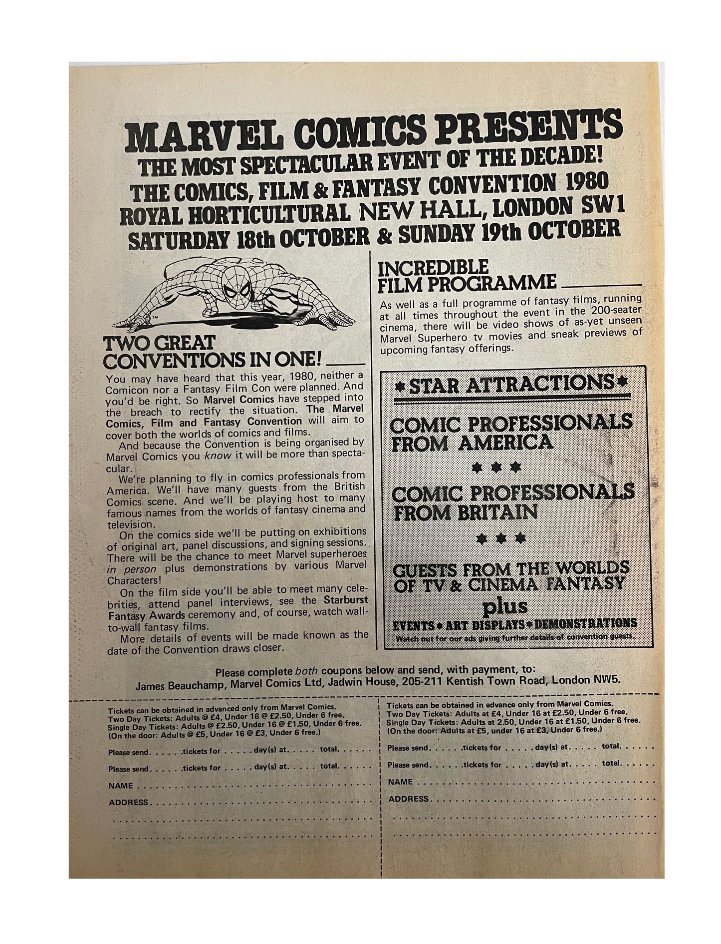 Vintage 1980 Marvels Team - Up Weekly Comic Number 1 - Great First Issue - With The Free Gift - 11th Sept 1980