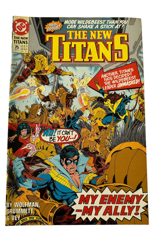 Vintage Apr 1991 DC - The New Titans Comic Issue Number 75 - Countdown To Doomsday - Shop Stock Room Find