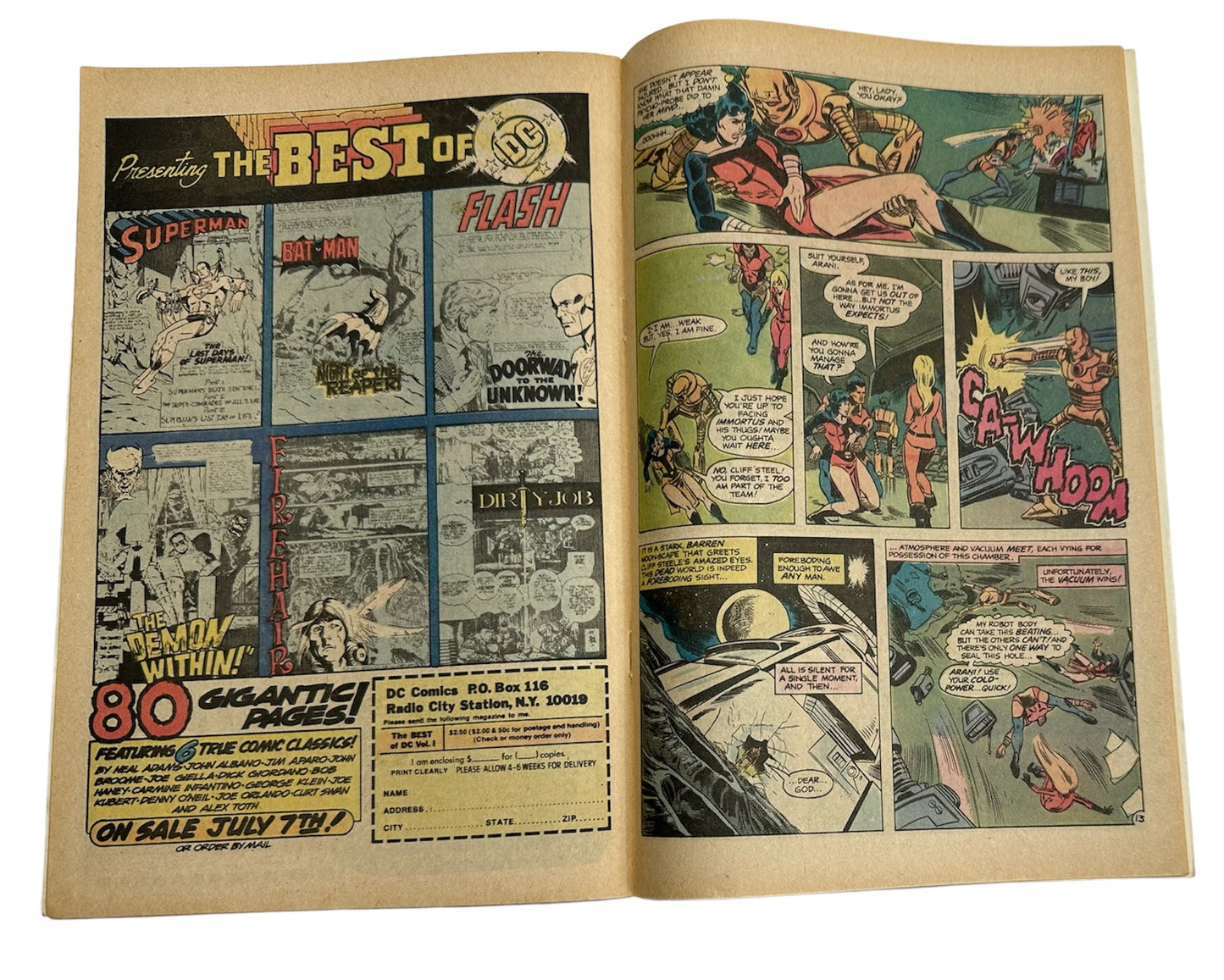 Vintage 1977 DC Showcase Presents The New Doom Patrol Comic Issue Number 95 - Featuring Robotman, General Immortus, Celsius, Temptest & Negative Woman - Very Good Condition Vintage Comic