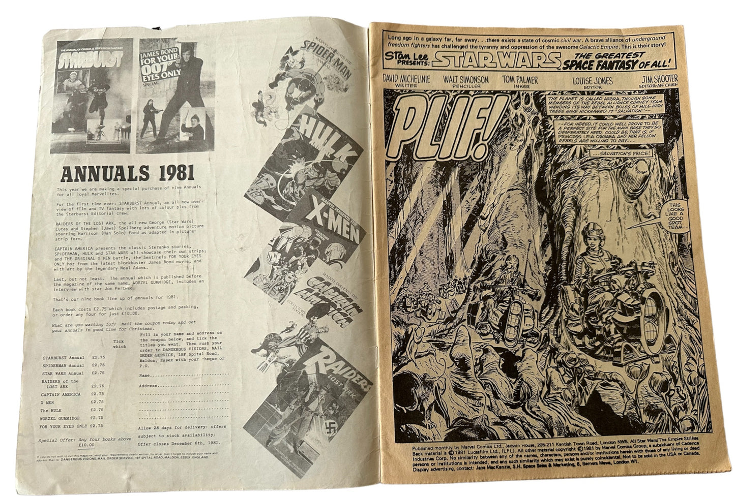 Vintage Star The Empire Strikes Back Wars Comic - Chaos On Cloud City - Issue Number 152 December 81 - Good Condition