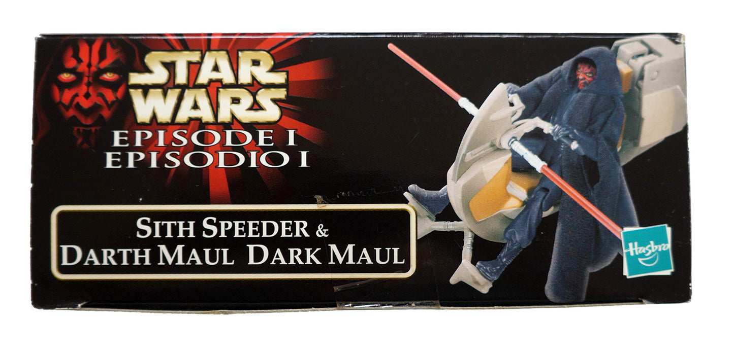Vintage 1999 Star Wars Episode 1 Sith Speeder And Darth Maul Dark Maul Action Figure - Brand New Factory Sealed Shop Stock Room Find.