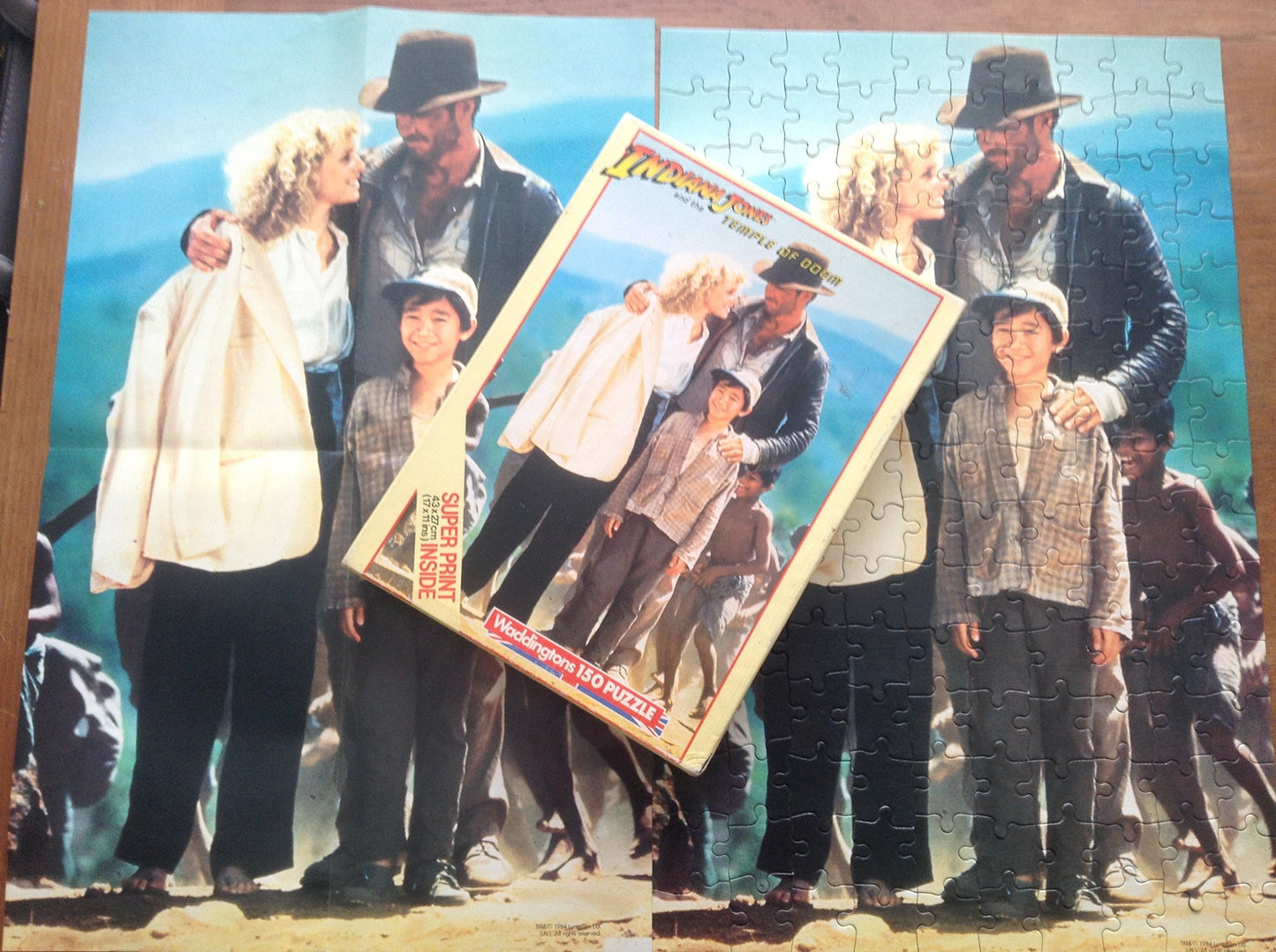 Waddingtons Vintage Indiana Jones And The Temple Of Doom 1984 150 Piece Jigsaw Puzzle Number 00792 Featuring Indiana And Pals