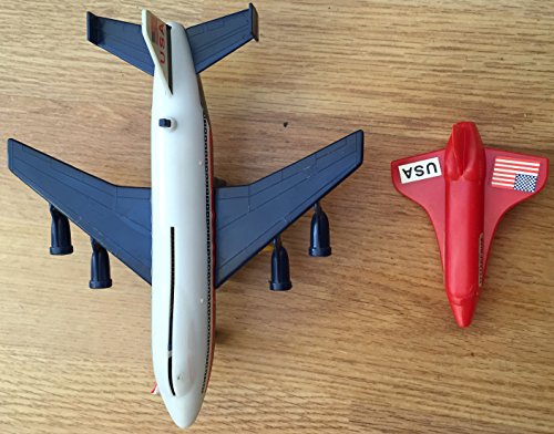 Vintage Ace Toy 1980's In The Year 2121 Space Shuttle Enterprise On A Nasa USA B747 Wind Up Auto Turn Around Action Air Plane Mint In Box