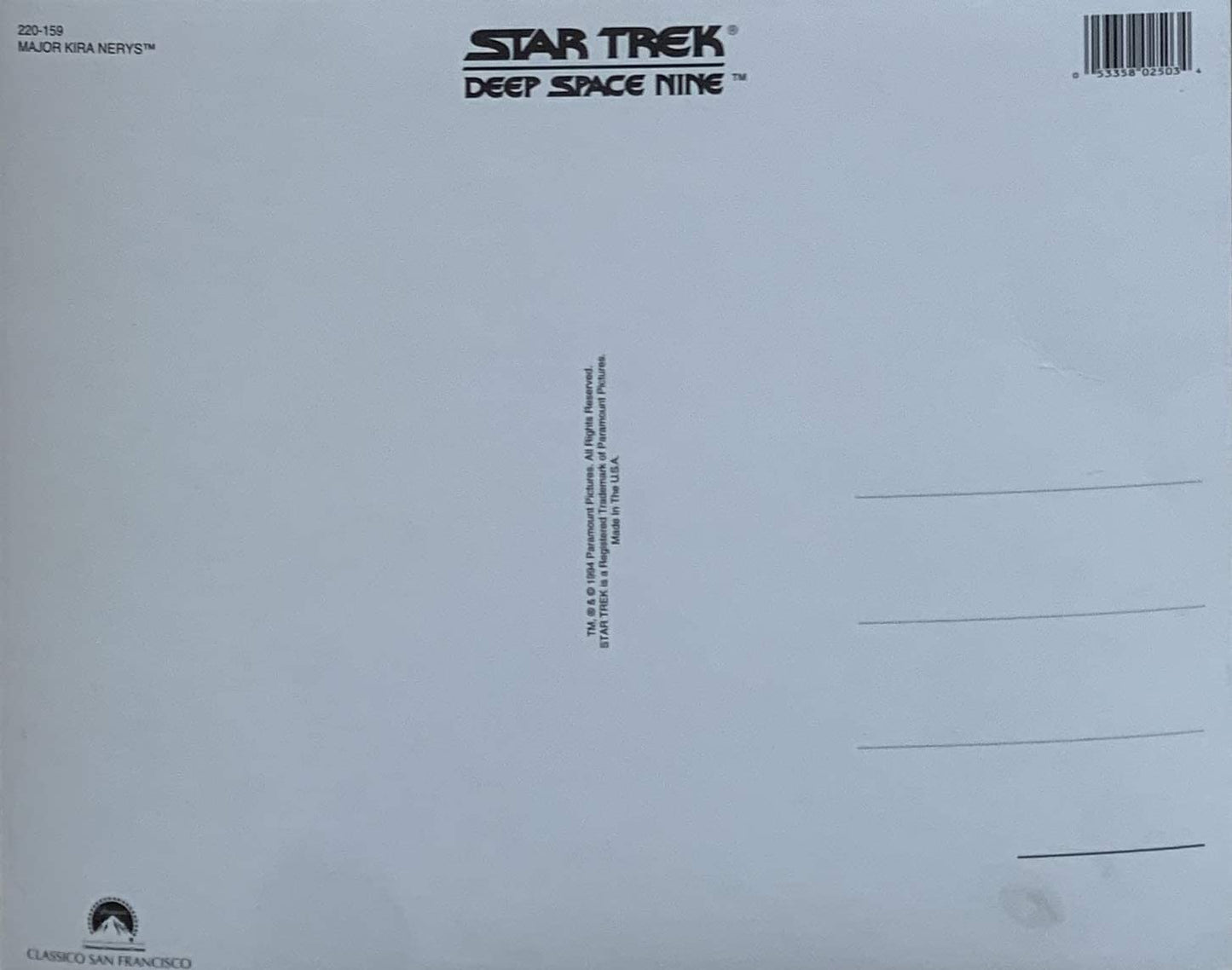 Vintage 1994 Star Deep Space Nine Major Kira Nerys Large Glossy Postcard Photo 10 x 8 Inches DS9 - Brand New Shop Stock Room Find