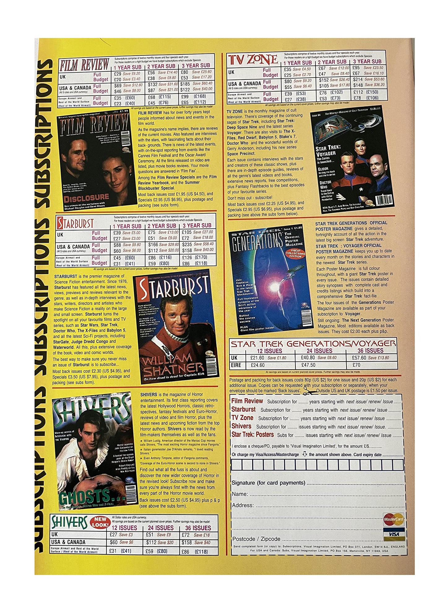 Vintage 1995 Star Trek Generations The Official Poster Magazine Issue No. 3 - Great Collectors Edition - Brand New Shop Stock Room Find