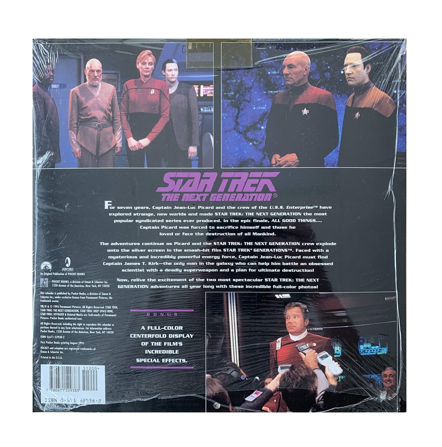 Vintage 1996 Star Trek The Next Generation Wall Calendar - Factory Sealed Shop Stock Room Find