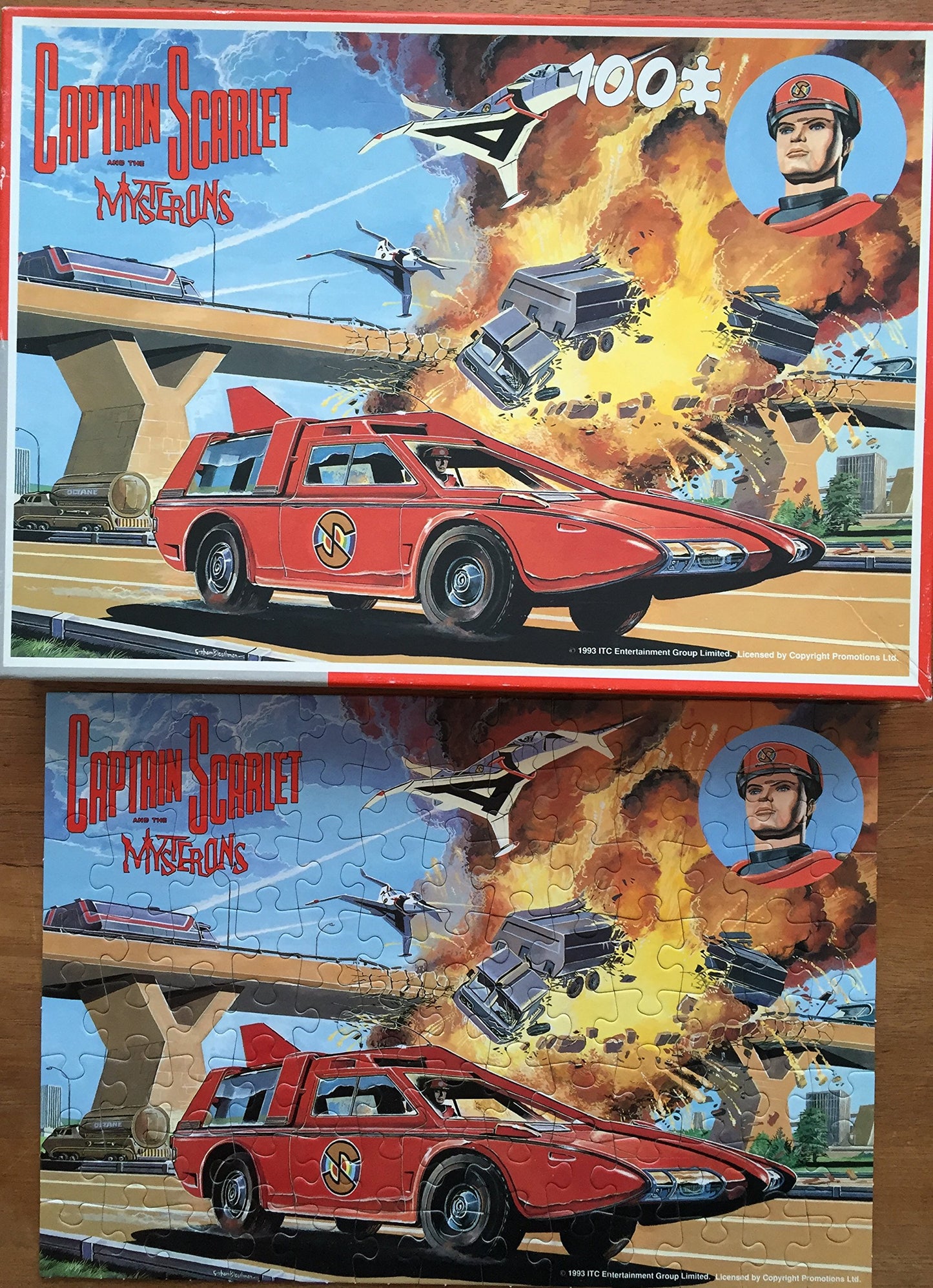 Gerry Andersons Vintage 1993 Captain Scarlet & The Mysterons 100 Large Piece Jigsaw Puzzle. Number 1 in the set