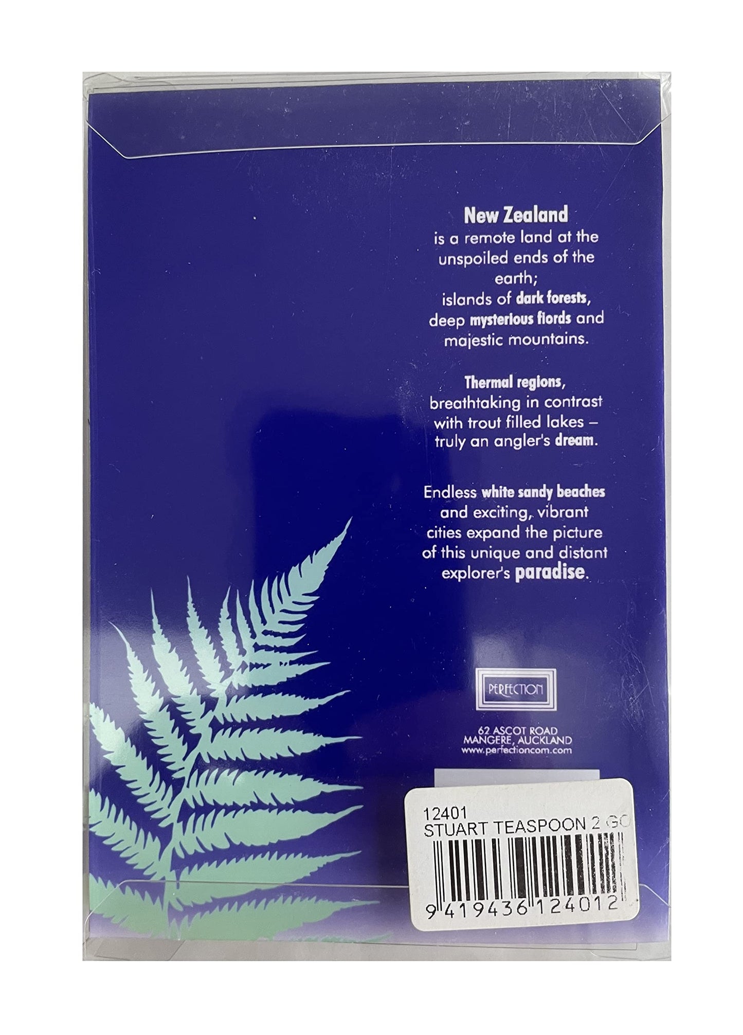 New Zealend Perfection - Set Of Two Souvenir Spoons - Silver Fern & New Zealend Bird - Factory Sealed