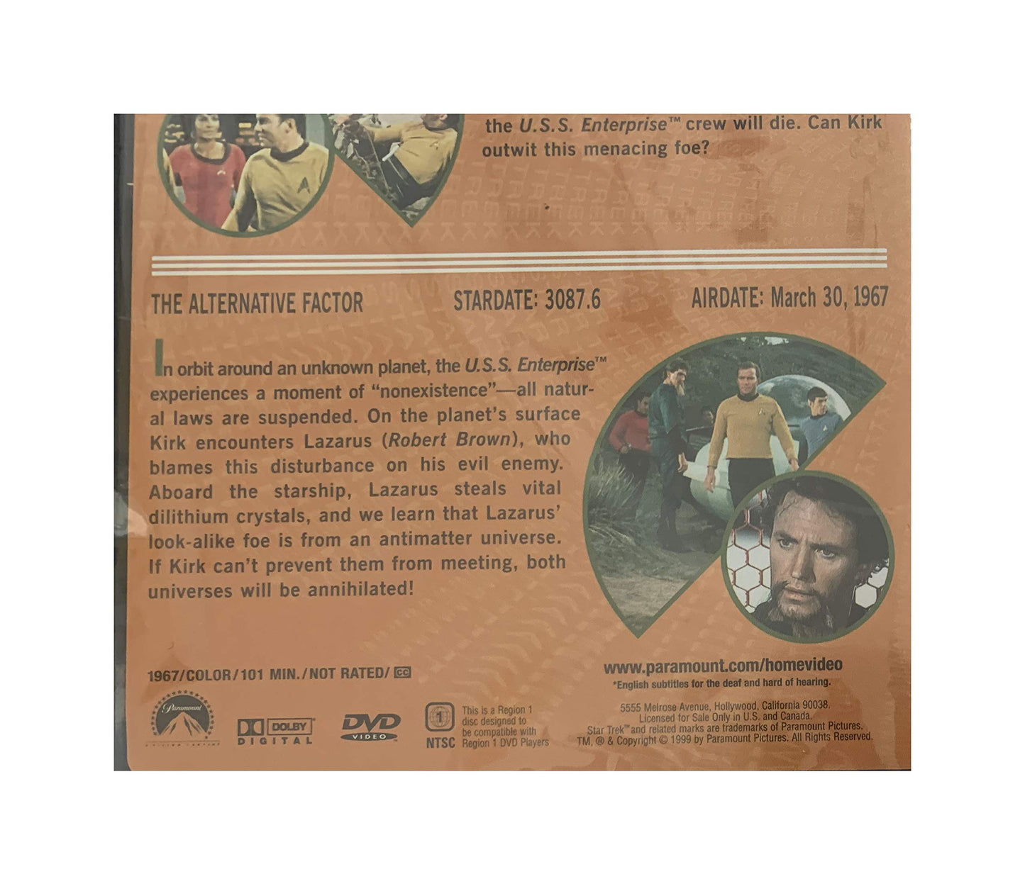 Star Trek The Original Series Vol 10 Double Episode DVD - Ep 19 - Arena / Ep 20 - The Alternative Factor - Region 1 USA Import