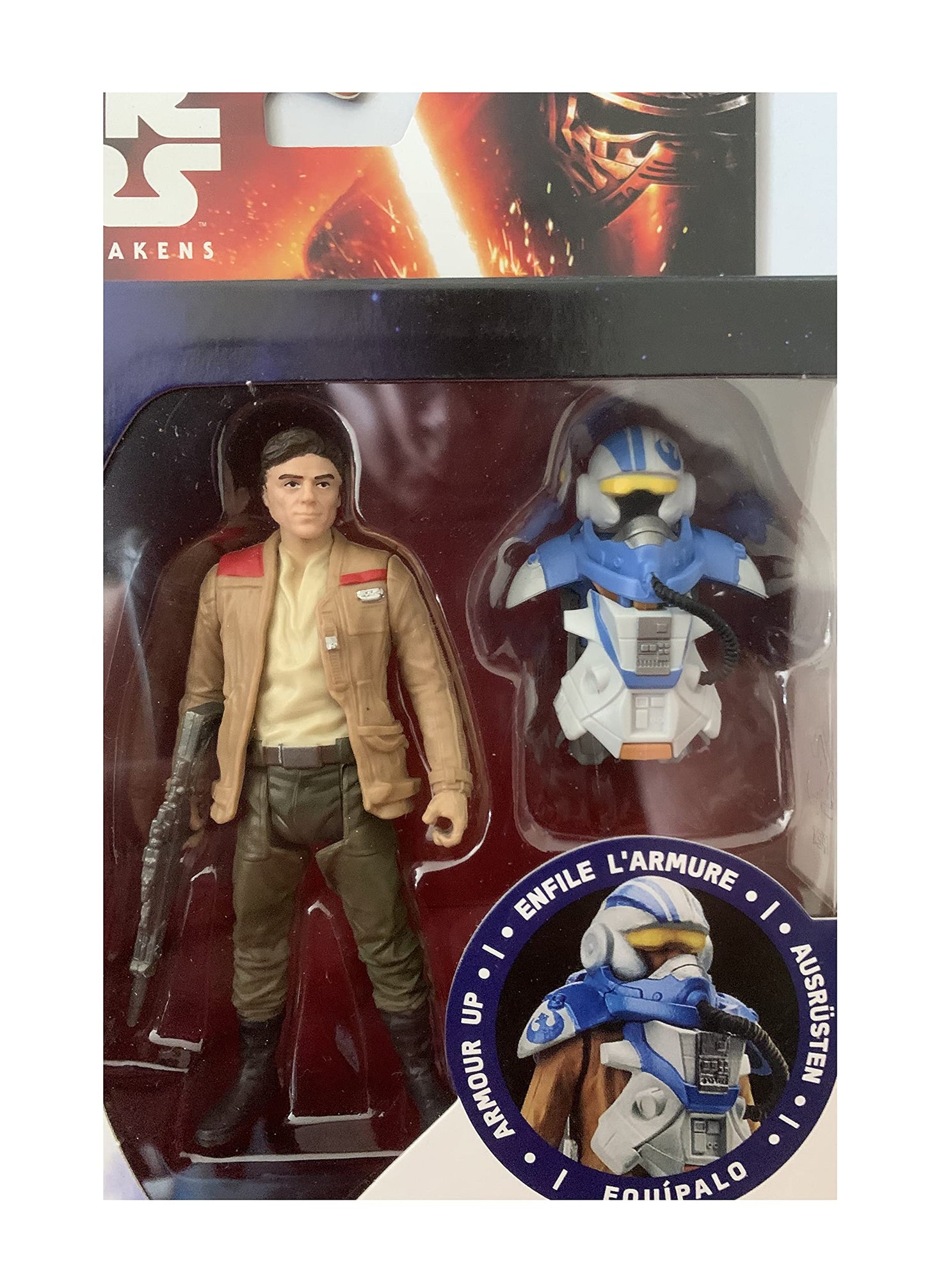 Vintage Star Wars 2015 The Force Awakens Poe Dameron Armour Up Action Figure Set - Factory Sealed Shop Stock Room Find