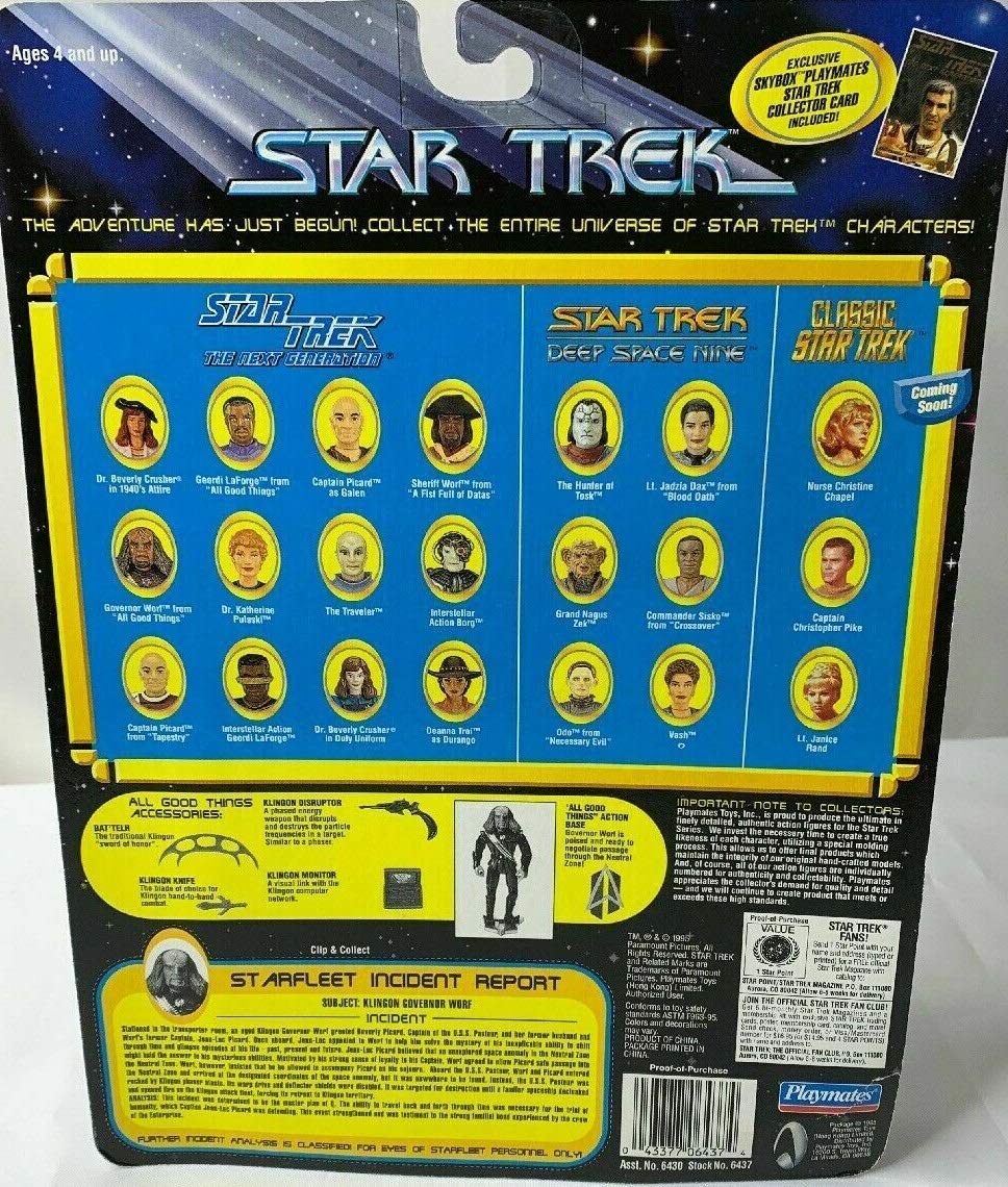 Vintage Star Trek The Next Generation All Good Things H'atoria Governor Worf Action Figure - Brand New Factory Sealed Shop Stock Room Find