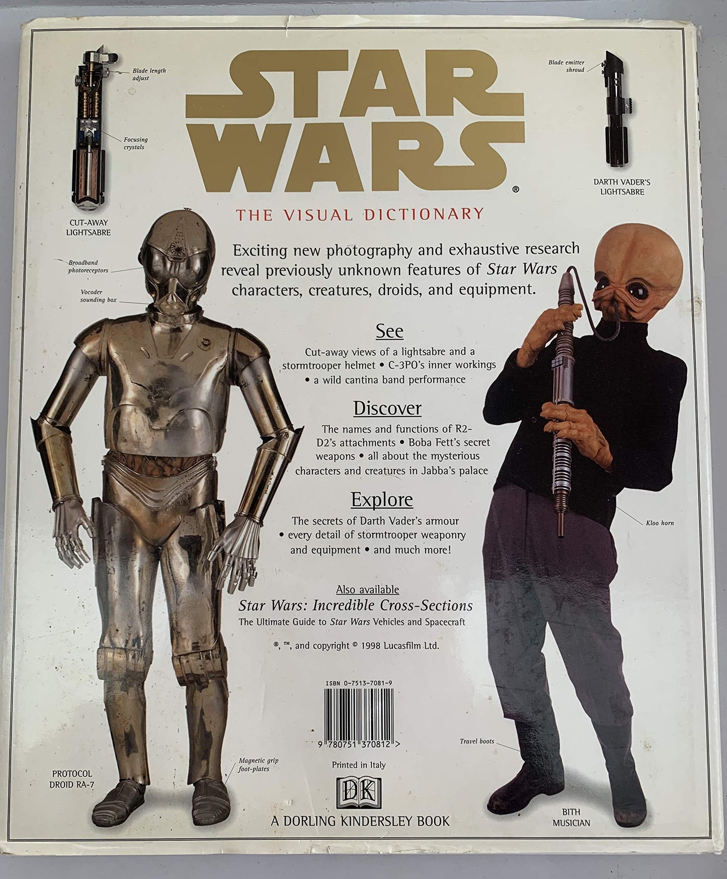 Vintage 1998 Star Wars - The Visual Dictionary - The Ultimate Guide To Star Wars Characters And Creatures - Hardback Book
