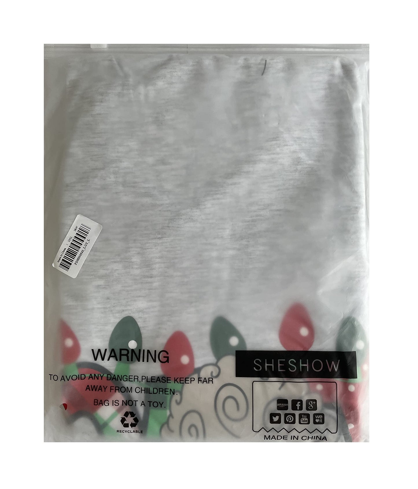 She Show Ladies T-Shirt Father Christmas Grey/Black Large (18) Former Shop Stock