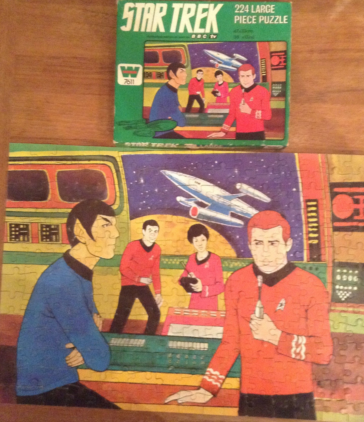 Star Trek Vintage 1975 Whitman 224 Piece Fully Interlocking Jigsaw Puzzle Number 7611 The Bridge And Crew