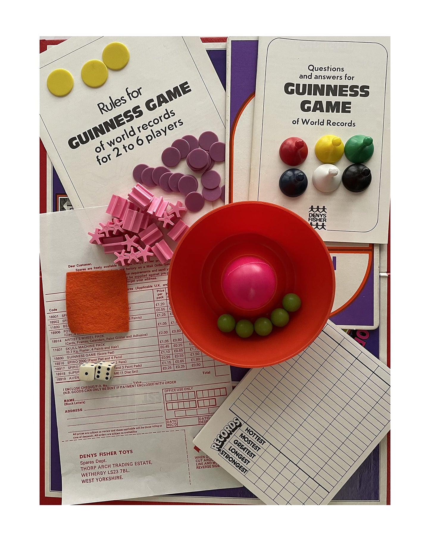 Vintage Denys Fisher 1975 - Guinness Game Of World Records Board Game - Unused - In The Original Box