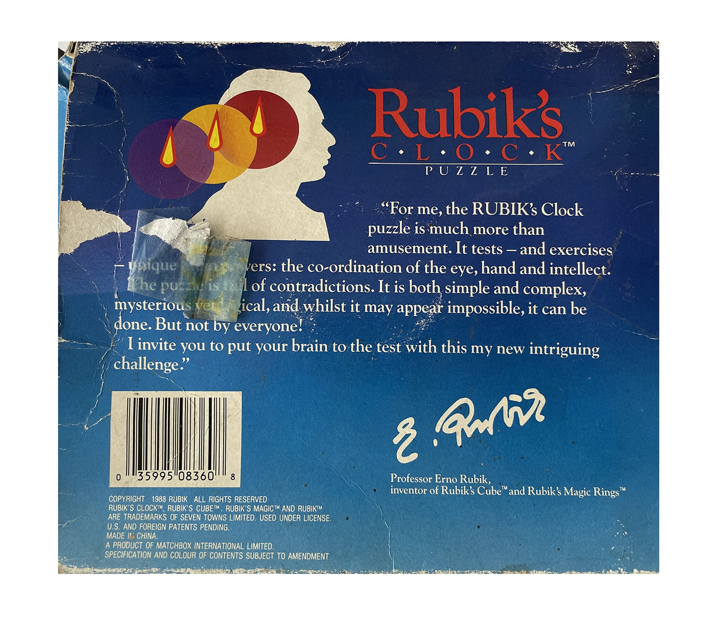 Vintage 1988 Rubik's Clock Puzzle - Fully Working - In The Original Box