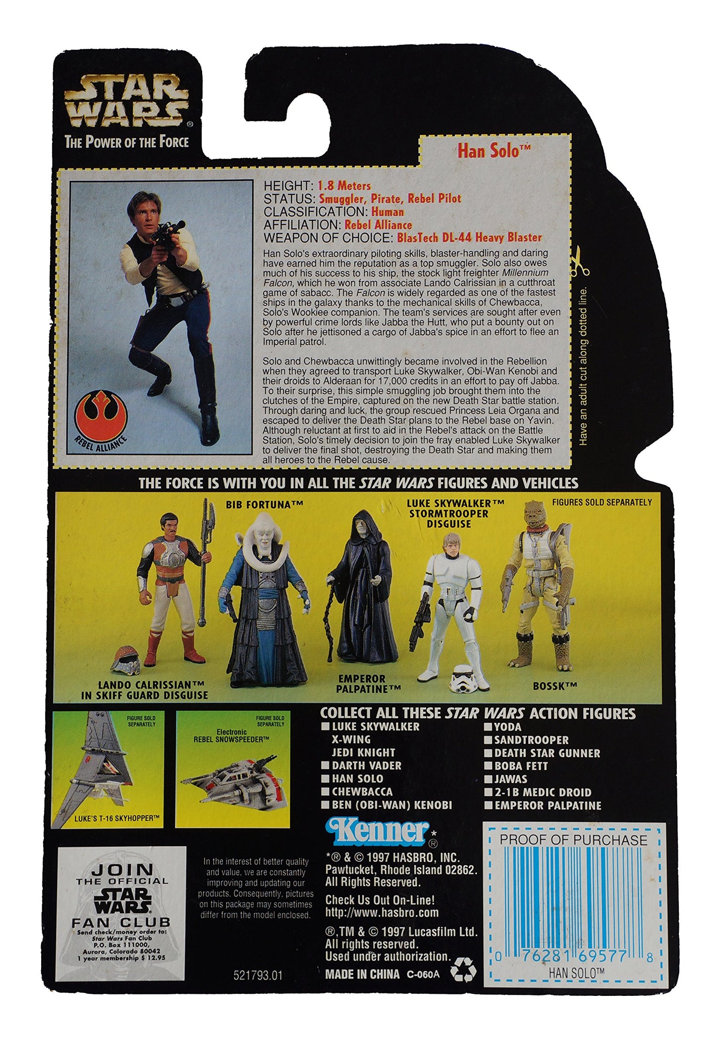 Star Wars The Power Of The Force Han Solo Action Figure - Brand New Factory Sealed Shop Stock Room Find
