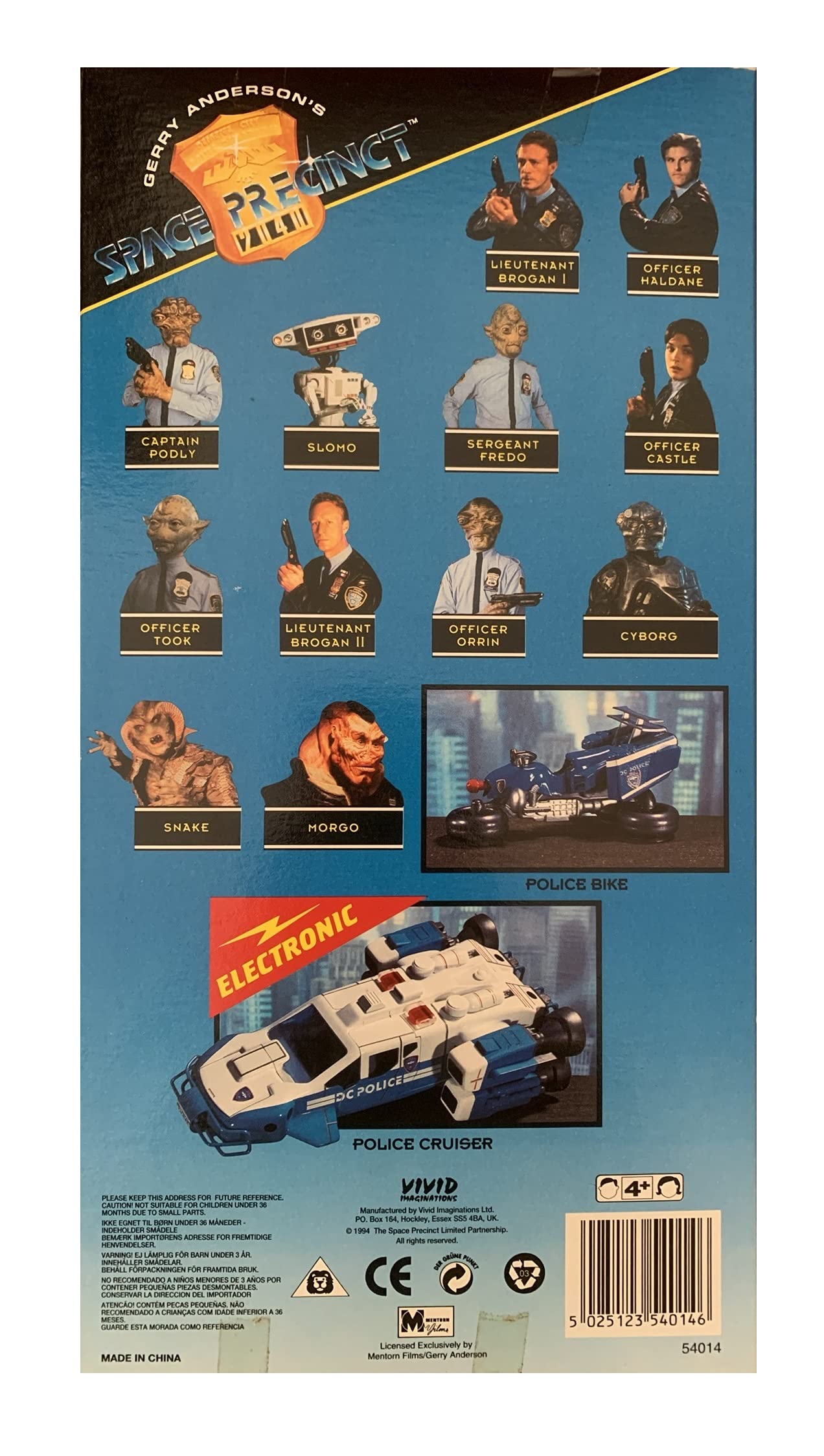 Vintage 1994 Gerry Andersons Space Precinct 2040 12 Inch Lieutenant Brogan Action Figure - Brand New Factory Sealed Shop Stock Room Find