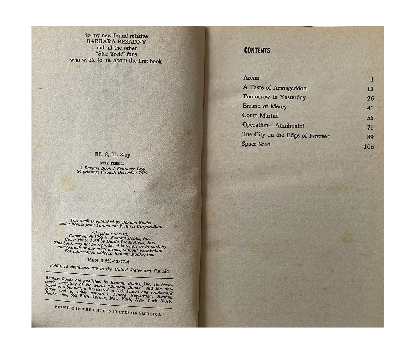 Vintage 1979 Star Trek 2 - Adapted From The Original Television Series - Paperback Book - By James Blish