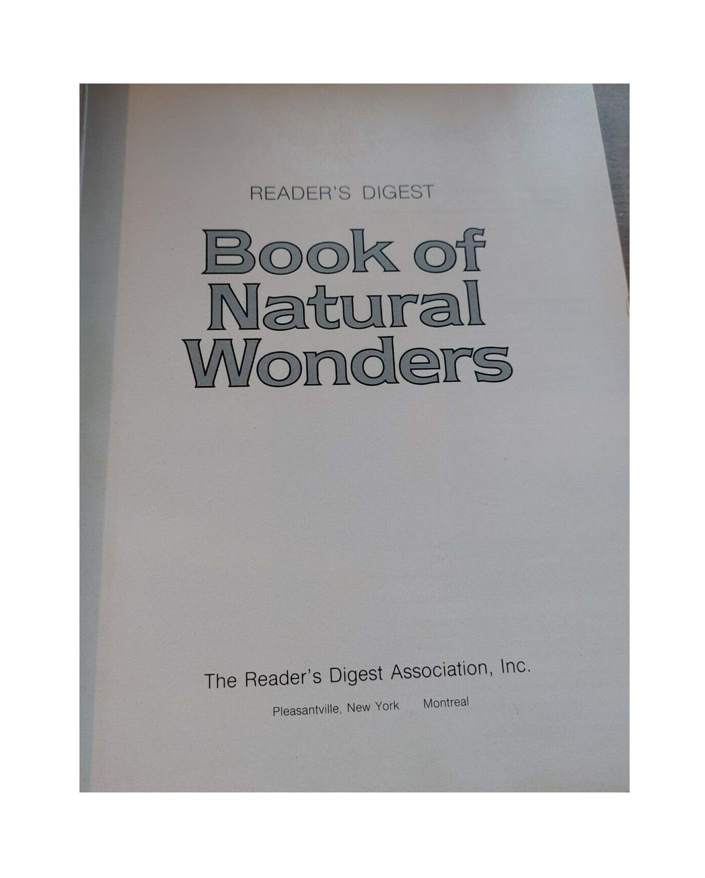 Vintage 1980 The Readers Digest Book Of Natural Wonders - Large Hardback Book