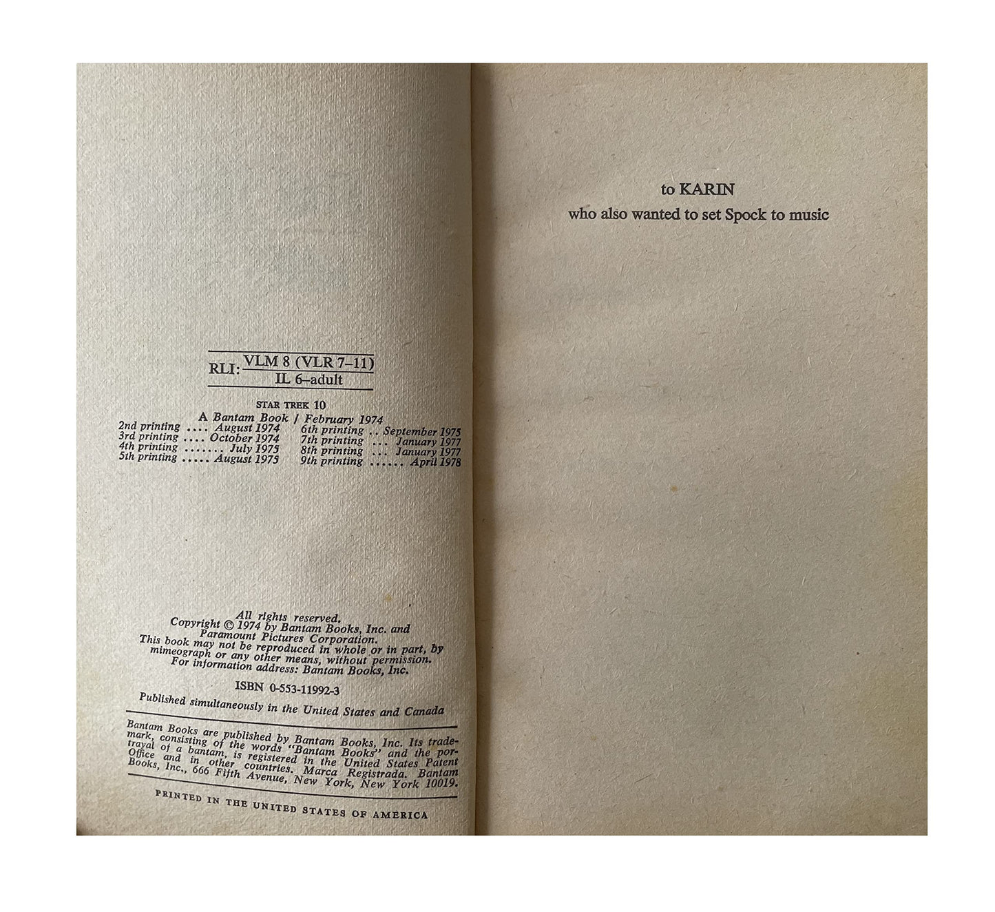 Vintage 1978 Star Trek 10 - Adapted From The Original Television Series - Paperback Book - By James Blish