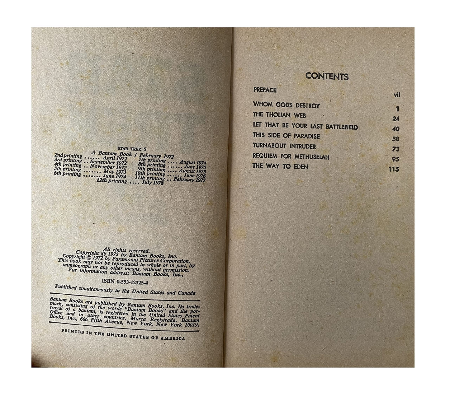 Vintage 1978 Star Trek 5 - Adapted From The Original Television Series - Paperback Book - By James Blish