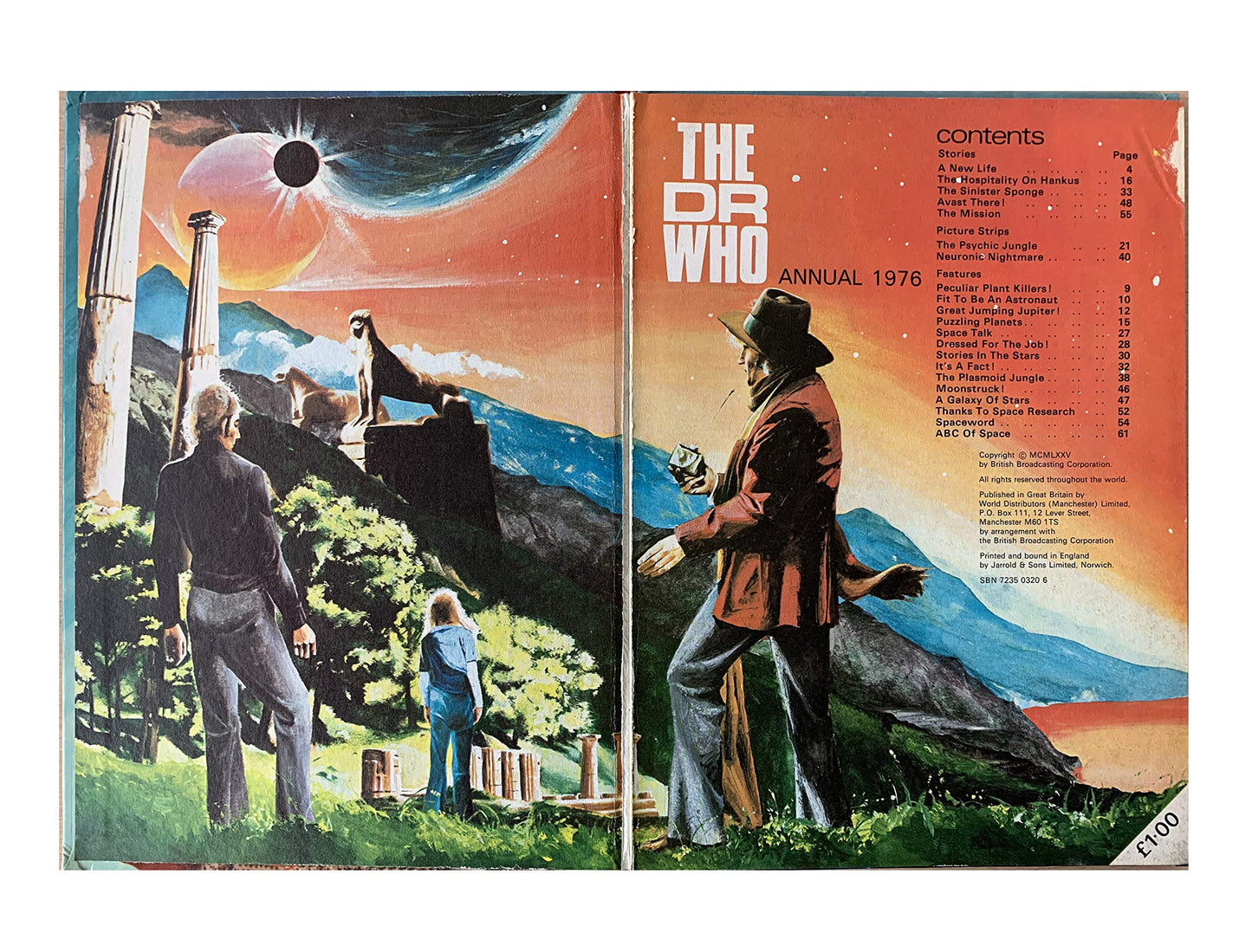 Vintage The Dr Who Annual 1976 Starring Tom Baker As The Doctor - Very Good Condition
