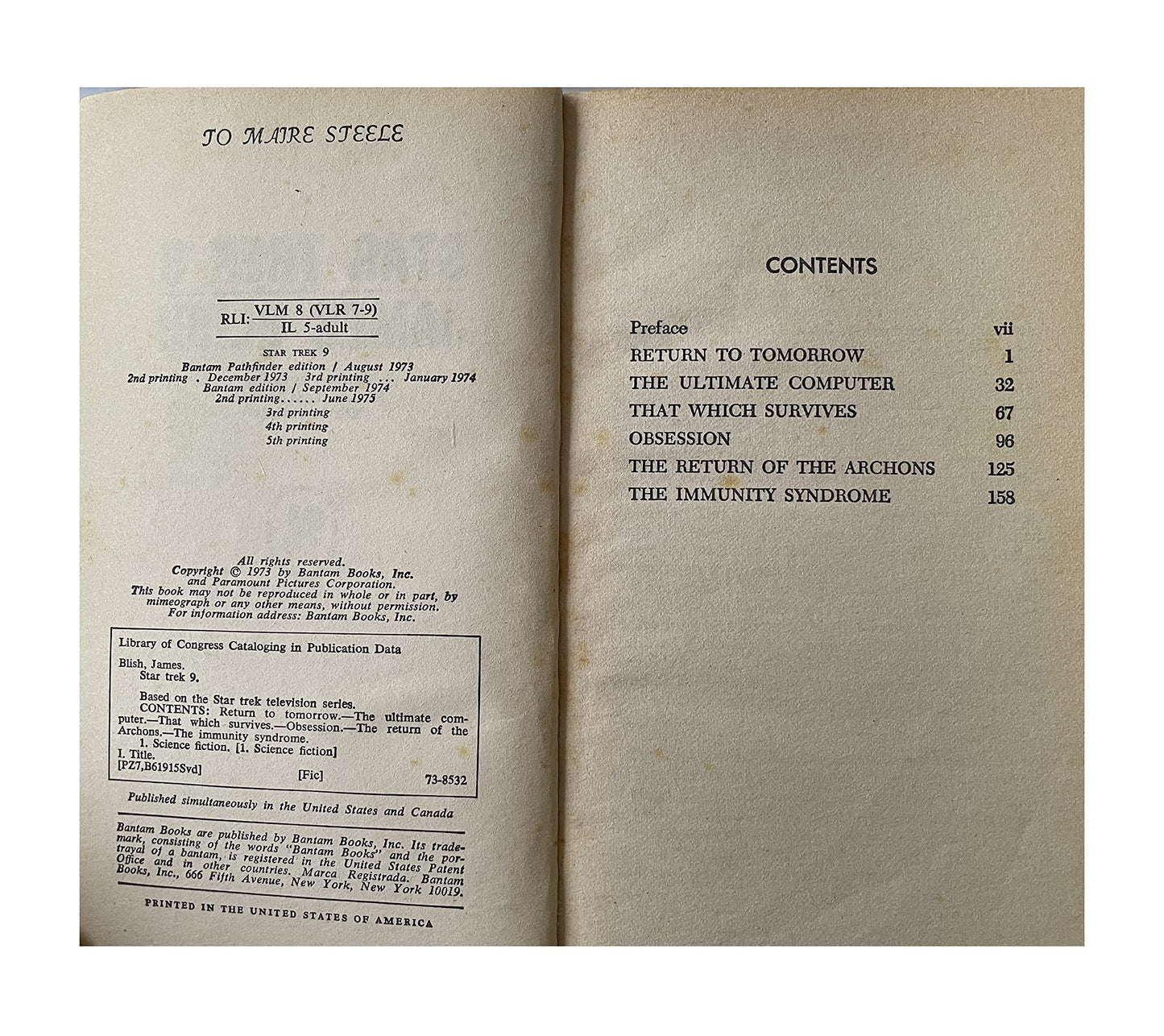 Vintage 1975 Star Trek 9 - Adapted From The Original Television Series - Paperback Book - By James Blish