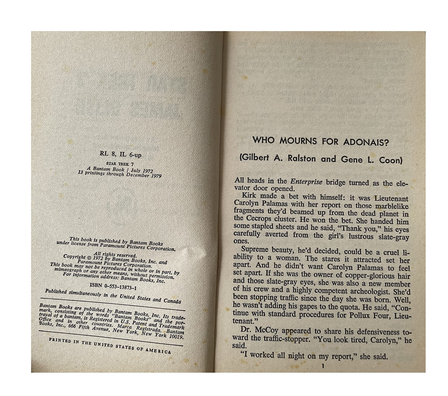 Vintage 1979 Star Trek 7 - Adapted From The Original Television Series - Paperback Book - By James Blish