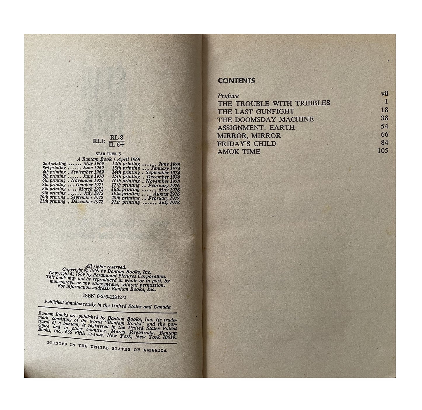 Vintage 1978 Star Trek 3 - Adapted From The Original Television Series - Paperback Book - By James Blish