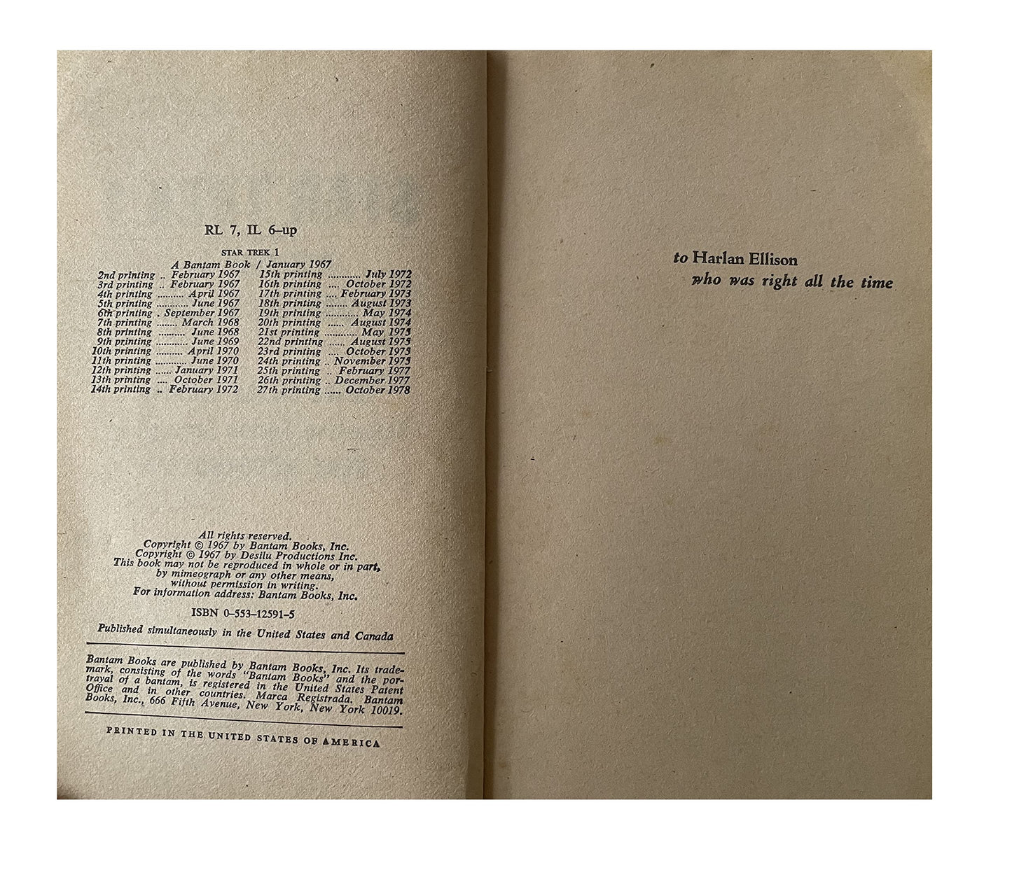 Vintage 1978 Star Trek 1 - Adapted From The Original Television Series - Paperback Book - By James Blish