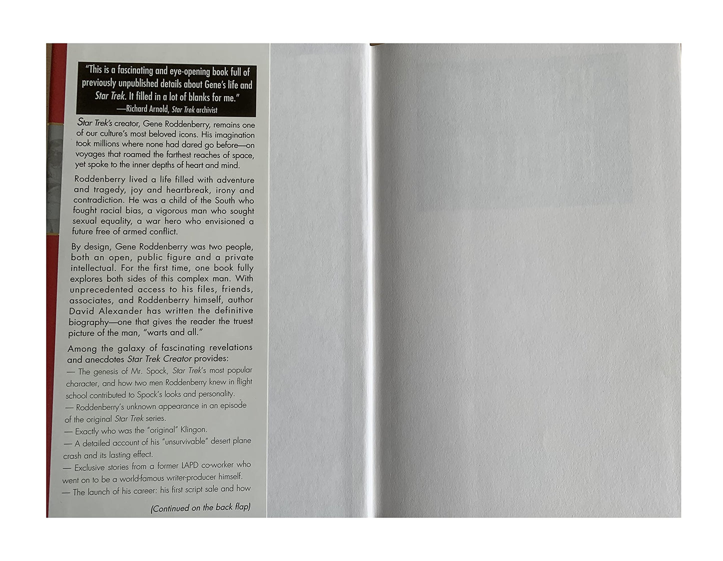 Vintage 1994 Star Trek Creator - The Authorized Biography Of Gene Roddenberry - Unsold Shop Stock