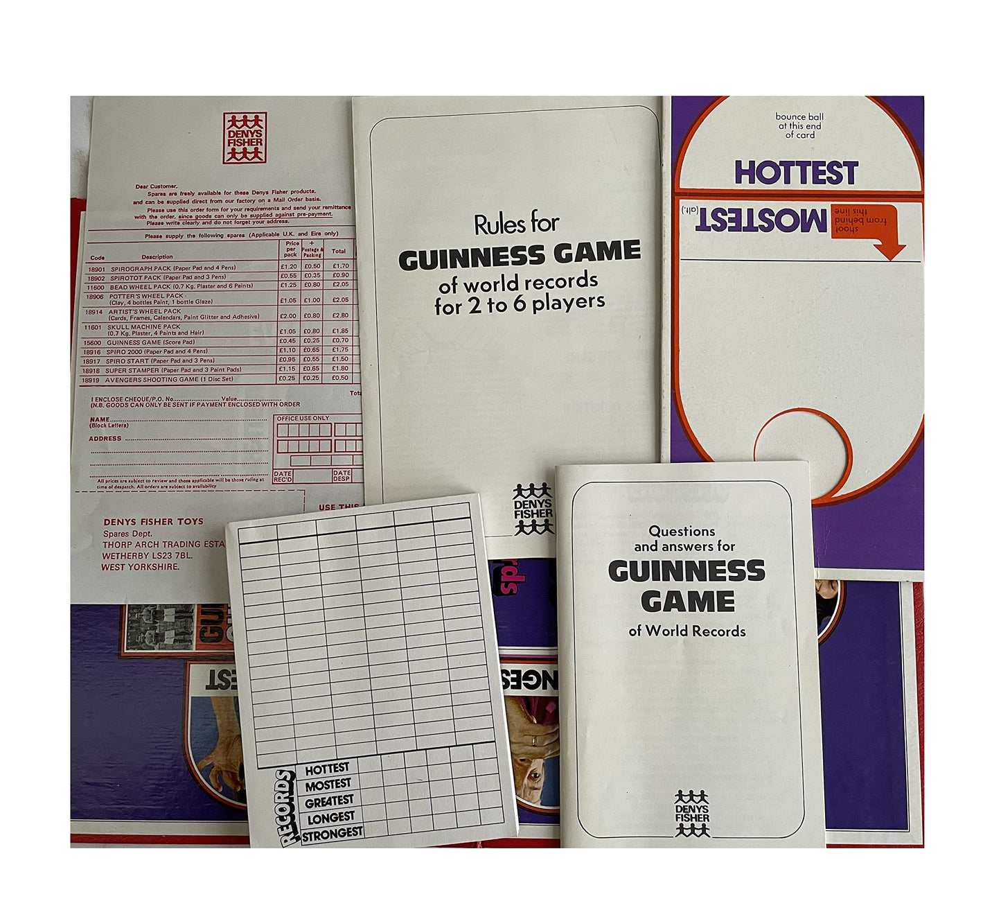 Vintage Denys Fisher 1975 - Guinness Game Of World Records Board Game - Unused - In The Original Box