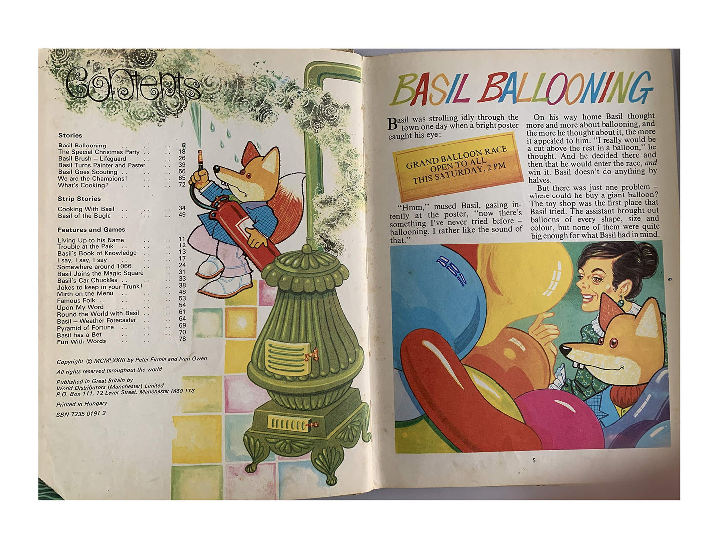 Vintage The Basil Brush Annual 1974