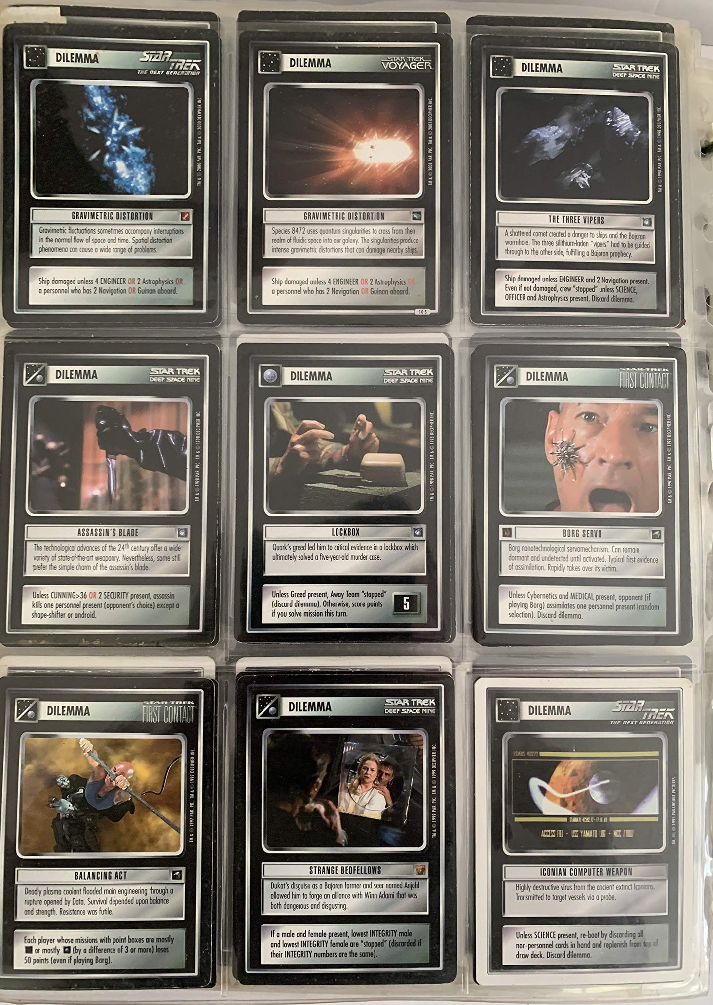 Vintage 1990 Star Trek Customizable Card Game CCG Set Of 1325 Assorted Cards Including Common, Uncommon, Rare, Bonus Rare, Rare Plus, Premium And Preview Cards