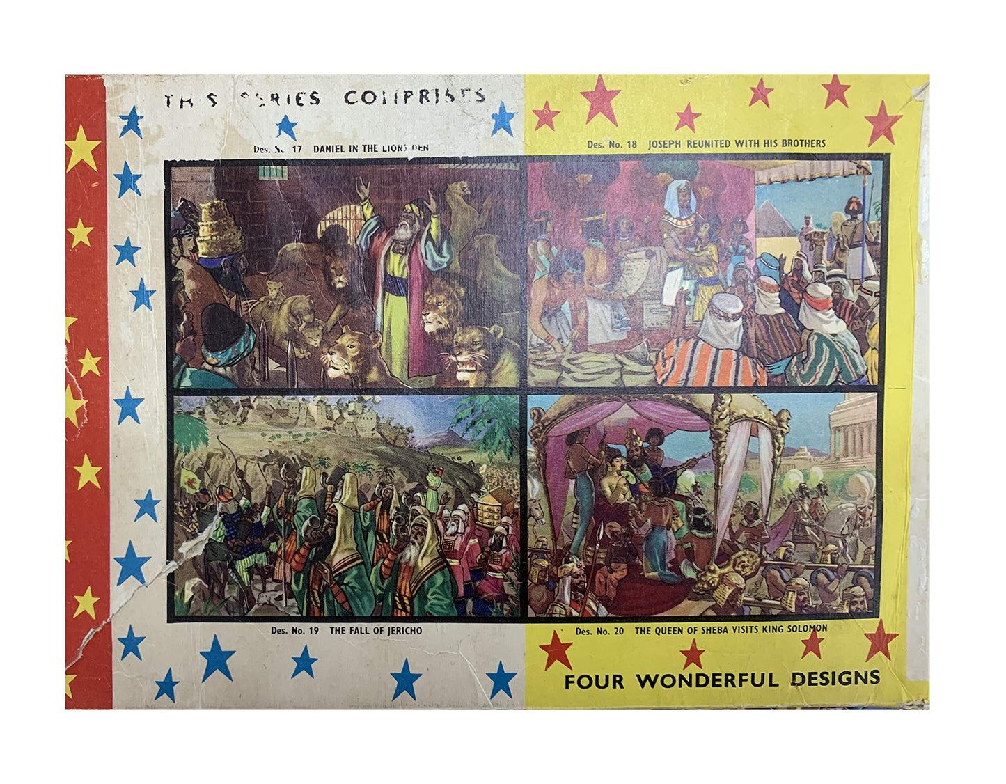 Vintage 1960's Waddingtonns Junior Extra Large Piece Jigsaw Puzzle - No. 20 - The Queen Of Sheba Visits King Solomon In The Original Box - Missing 1 Piece