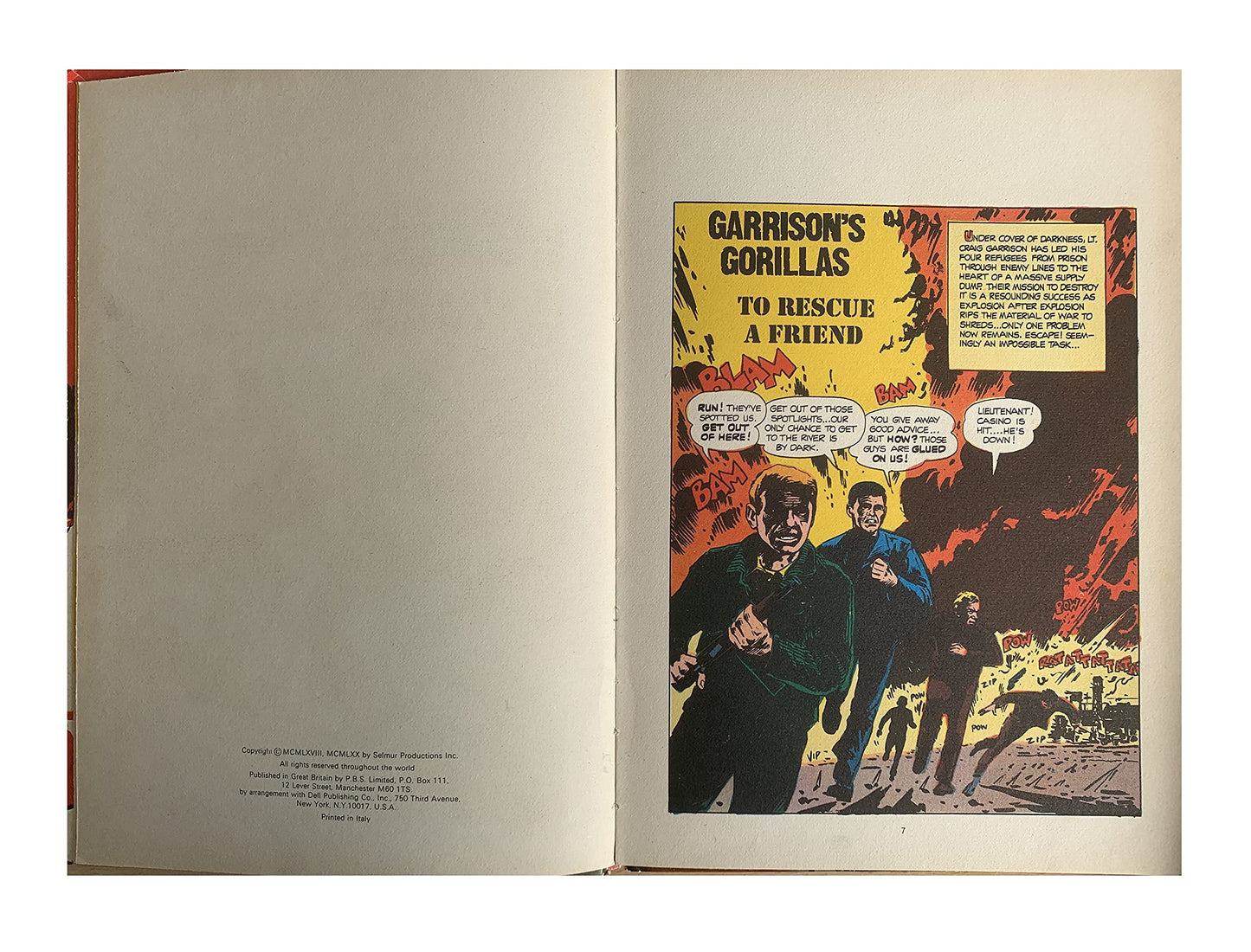 Vintage 1970 Garrison's Gorillas Television Picture Story Book Annual