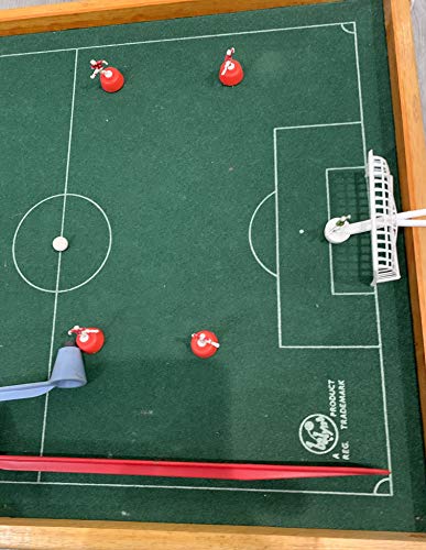 Vintage Balyna 1950's Super Soccer Table Top Magnetic 5 A Side Football Game Complete In The Original Box