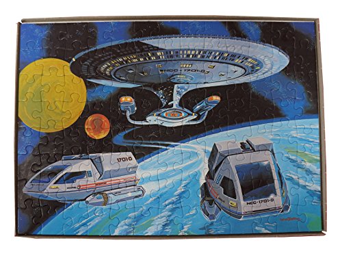 Vintage 1993 Star Trek The Next Generation USS Enterprise NCC-1701D, Shuttlecraft Goddard & Shuttlecraft Magellan 100 Piece Jigsaw Puzzle
